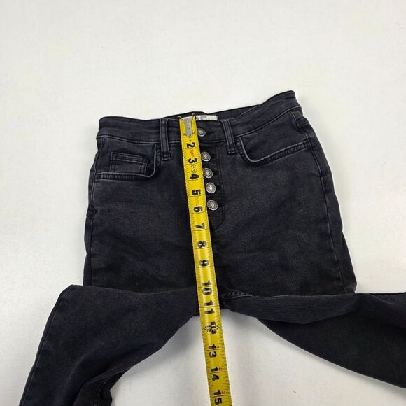 We The Free People Sabrina Super Skinny Black Distressed Jeans Womens 25 - Picture 13 of 14